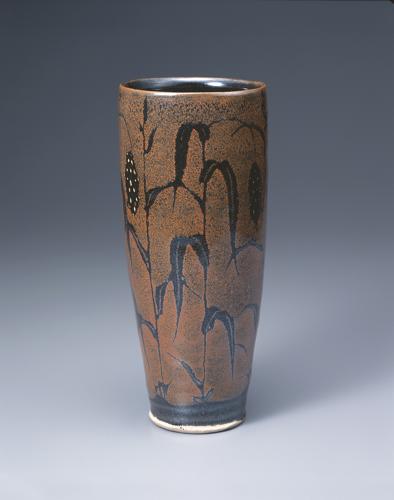 鉄釉粟文花瓶