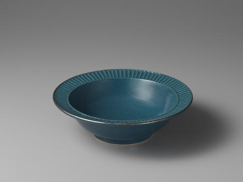 とくさ釉鎬リム深鉢